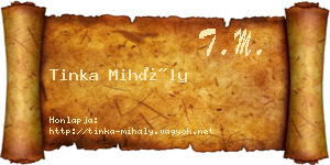 Tinka Mihály névjegykártya